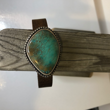 Load image into Gallery viewer, Turquoise &amp; Leather Cuff
