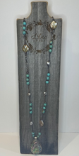 Load image into Gallery viewer, Turquoise & Pearl Abalone Necklace