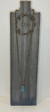 Load image into Gallery viewer, Turquoise Slab & Brass Bead Necklace