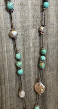 Load image into Gallery viewer, Turquoise & Pearl Abalone Necklace