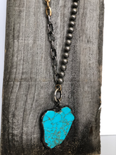 Load image into Gallery viewer, Turquoise Slab & Mixed Metal Vintage Chain Necklace