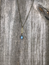 Load image into Gallery viewer, Labradorite Dainty Marquis Necklace
