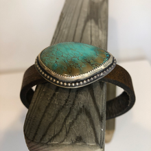 Load image into Gallery viewer, Turquoise &amp; Leather Cuff
