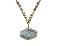 Load image into Gallery viewer, Labradorite Geometric Statement Necklace
