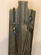 Load image into Gallery viewer, Turquoise Slab & Mixed Metal Vintage Chain Necklace
