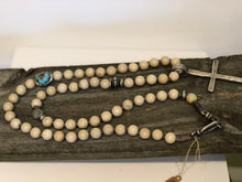 Load image into Gallery viewer, Fossil Jasper &amp; Turquoise Oversized Cross Necklace
