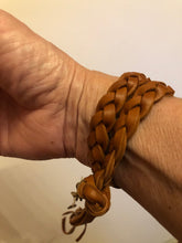 Load image into Gallery viewer, Braided Leather Double Wrap Bracelet With Fringe

