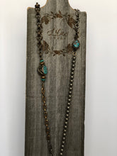 Load image into Gallery viewer, Turquoise Slab & Mixed Metal Vintage Chain Necklace