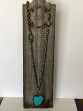 Load image into Gallery viewer, Turquoise Slab & Mixed Metal Vintage Chain Necklace