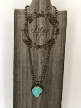 Load image into Gallery viewer, Turquoise Slab Small Ball Chain Necklace
