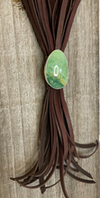 Load image into Gallery viewer, Leather Fringe &amp; Turquoise Cabochon Necklace
