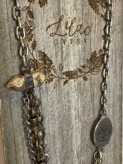 Layered Vintage Chain Drape Cross Necklace