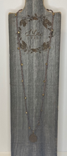 Load image into Gallery viewer, Medium Braided Leather &amp; Brass Bead Coin Necklace
