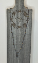 Load image into Gallery viewer, Short Braided Leather &amp; Brass Bead Coin Necklace
