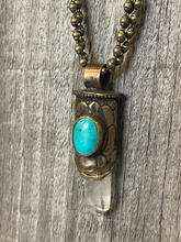 Load image into Gallery viewer, Crystal &amp; Turquoise Ball Chain Necklace
