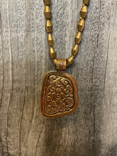 Load image into Gallery viewer, Turquoise Slab &amp; Brass Bead Necklace
