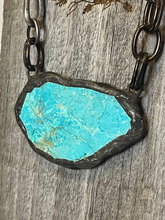Load image into Gallery viewer, Turquoise Slab Vintage Chain Necklace
