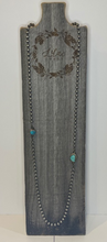 Load image into Gallery viewer, Long Ball Chain &amp; 2 Turquoise Nugget Necklace
