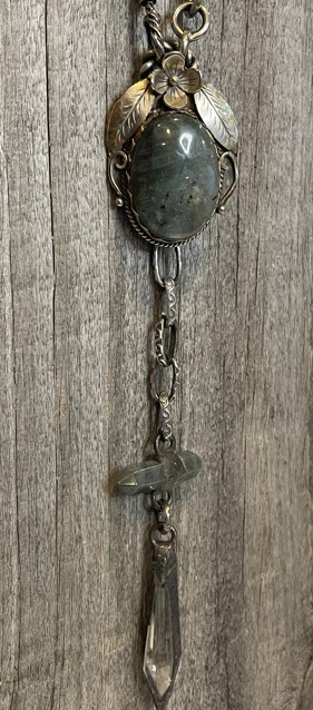 Labradorite & Crystal Drop Necklace