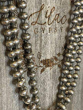 Load image into Gallery viewer, Triple Strand Ball Chain Turquoise Necklace
