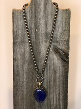 Load image into Gallery viewer, Lapis &amp; Silver Ball Chain Necklace
