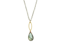 Load image into Gallery viewer, Labradorite Dainty Marquis Necklace
