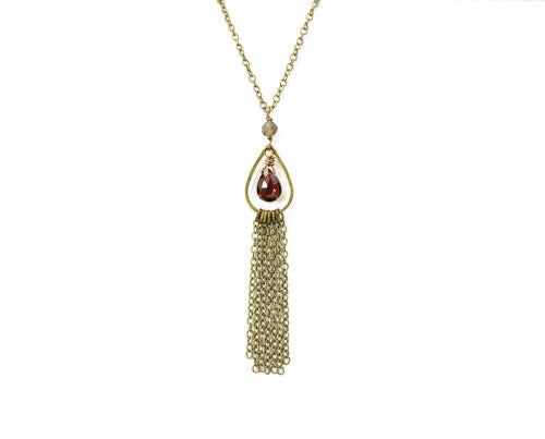 Garnet Waterfall Necklace