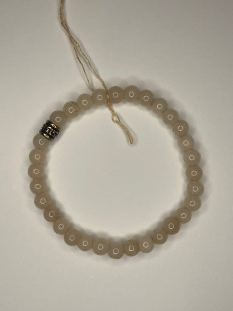 Blush Jade Beaded Stretch Bracelet
