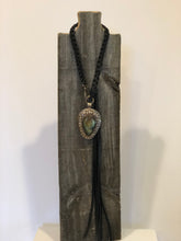 Load image into Gallery viewer, Braided Leather Labradorite Choker
