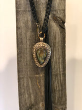 Load image into Gallery viewer, Braided Leather Labradorite Choker

