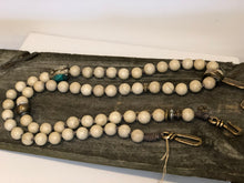 Load image into Gallery viewer, Fossil Jasper &amp; Turquoise Beaded Necklace with Oversized Cross Pendant
