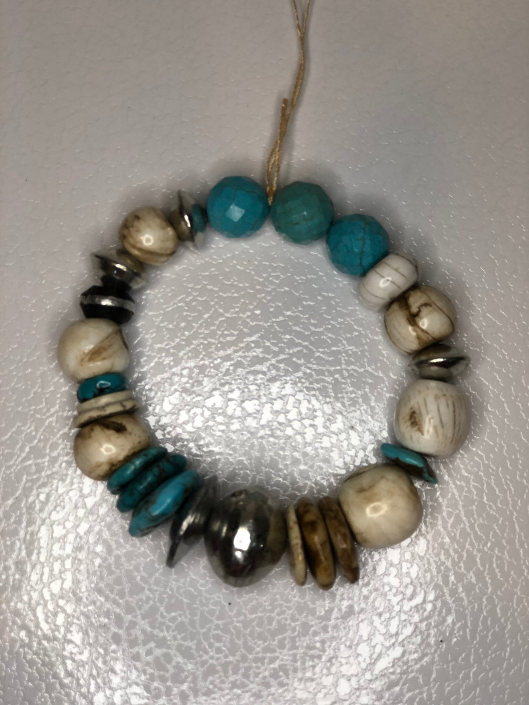 Turquoise Shell Mix Stretch Bracelet