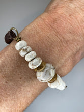 Load image into Gallery viewer, Howlite Beaded &amp; Leather Slide Bracelet
