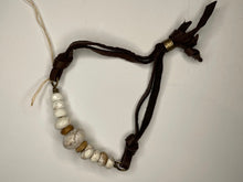 Load image into Gallery viewer, Howlite Beaded &amp; Leather Slide Bracelet

