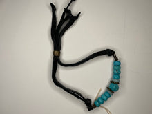 Load image into Gallery viewer, Turquoise Beads &amp; Leather Bracelet

