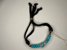 Load image into Gallery viewer, Turquoise Beads &amp; Leather Bracelet
