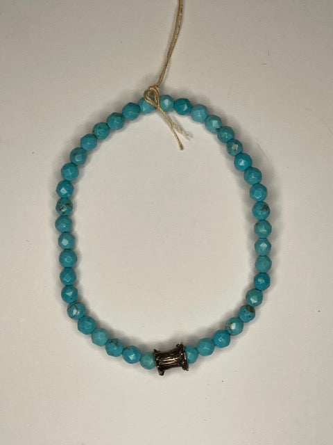 Turquoise Magnesite Beaded Stretch Bracelet