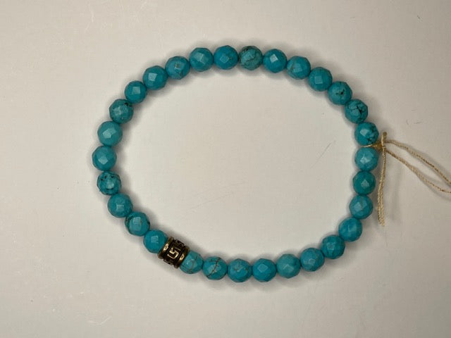 Turquoise Magnesite Beaded Stretch Bracelet
