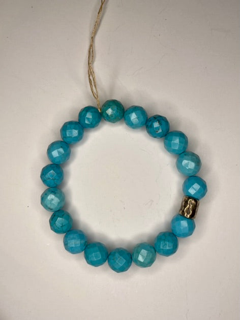 Turquoise Magnesite Beaded Stretch Bracelet