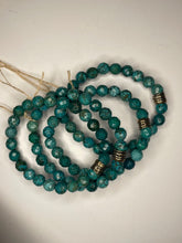 Load image into Gallery viewer, Blue/Green Turquoise Magnesite Beaded Stretch Bracelet
