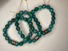 Load image into Gallery viewer, Blue/Green Turquoise Magnesite Beaded Stretch Bracelet
