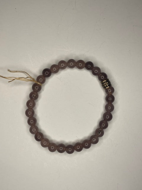 Eggplant Jade Beaded Stretch Bracelet