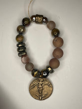 Load image into Gallery viewer, Sunstone &amp; Pyrite Mix Beaded Stretch Bracelet
