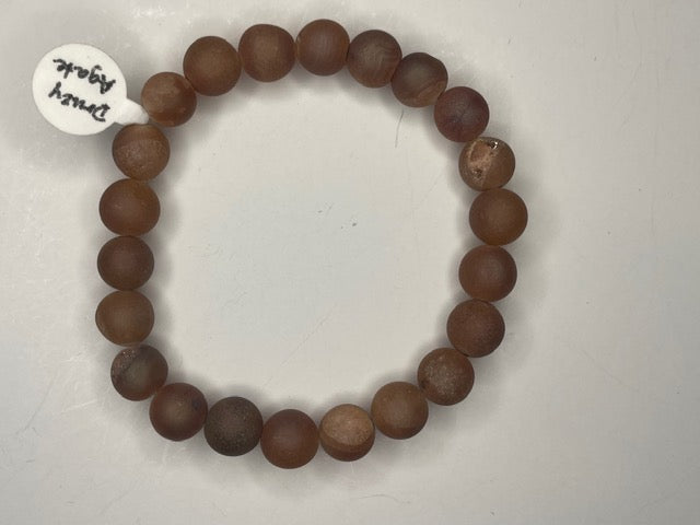 Druzy Agate Beaded Stretch Bracelet