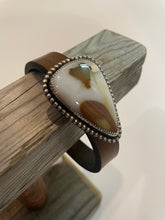 Load image into Gallery viewer, Polka Dot Agate Leather Cuff
