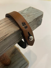 Load image into Gallery viewer, Polka Dot Agate Leather Cuff
