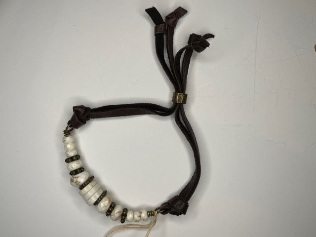 Howlite & Leather Bracelet