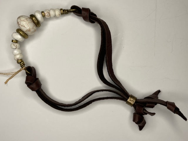Howlite & Leather Bracelet