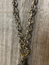 Load image into Gallery viewer, Turquoise Slab &amp; Labradorite Drop Mixed Metal Necklace
