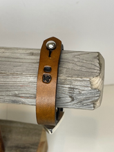 Load image into Gallery viewer, Turquoise &amp; Bronze Leather Cuff
